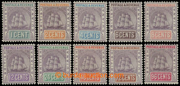 215717 - 1889 SG.193-205, Ship 1C - 96C, complete set of 10 stamps, w
