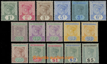 215730 - 1891-1901 SG.51-65, Victoria 1C - $5, complete set of 15 sta