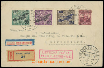 215739 - 1926 PRAGUE - ŠTRASBURK, Reg and airmail letter to France, 