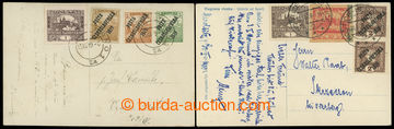 215800 - 1919-1920 sestava 2ks pohlednic vyfr. se smíšenou frankatu