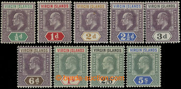 215857 - 1904 SG.54-62, Edvard VII. ½P - 5Sh; kompletní série, bez