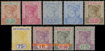 215863 - 1897-1900 SG.28-36, Victoria 2C - 2,25R, complete set of 9 s