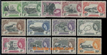 216003 - 1953-1959 SG.153-165, Alžběta II. - Motivy ½P - 10Sh, kom
