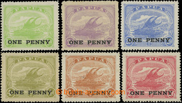 216046 - 1917 SG.106-111, complete set of 6 stamps with overprint ONE