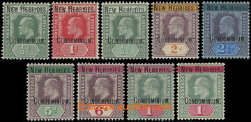 216055 - 1908 SG.1a-9, Edvard VII. ½P - 1Sh, kompletní série, prů