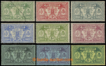 216056 - 1911 SG.18-28, Weapons ½P - 5Sh, complete set of 9 stamps, 