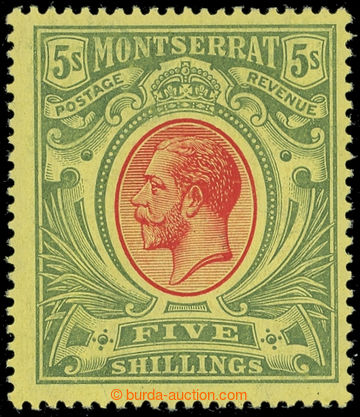 216082 - 1914 SG.48, Jiří V. 5Sh červená a zelená, průsvitka Mu