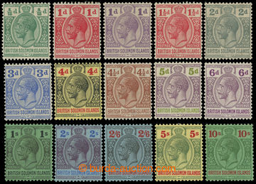 216088 - 1922-1931 SG.39-52, Jiří V., ½P - 10Sh, série 15 zn., pr