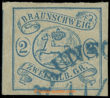 216092 - 1852 Mi.2, Coat of arms 2Sgr Prussian blue with part of blue