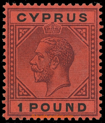 216133 - 1923 SG.101, Jiří V. £1 fialová / černá, průsvitka Mu