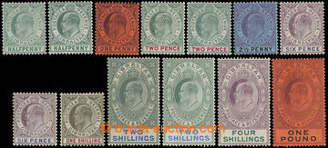 216151 - 1904-1908 SG.56-64, Edward VII., ½P - £1, complete set of 
