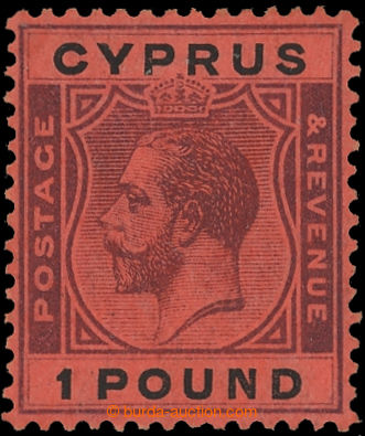 216191 - 1924-1928 SG.102, George V. £1 purple / black on red paper,