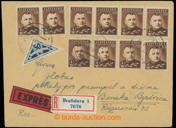 216201 - 1944 heavier Registered and Express letter to own by hand, f