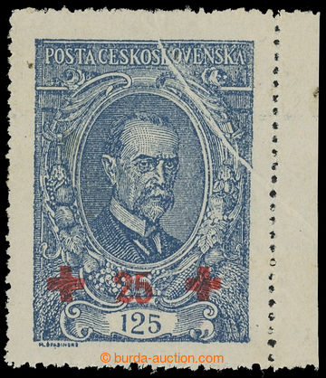216240 -  Pof.172 production flaw, T. G. Masaryk 125+25h blue with R 
