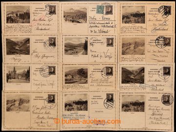 216400 - 1937-1939 CDV67/1-8, Obrazové dopisnice do ciziny, TGM 1,20