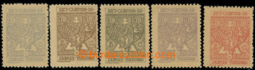 216401 - 1919 FRANCE / set 5 pcs of Surtax stamp. values 5c in variou