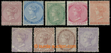 216430 - 1870-1883 SG.7-15, Victoria ½P - 2Sh, complete set of 9 sta