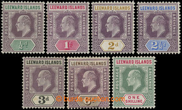216442 - 1905-1908 SG.29-35, Edward VII. ½P - 1Sh, complete set, wmk