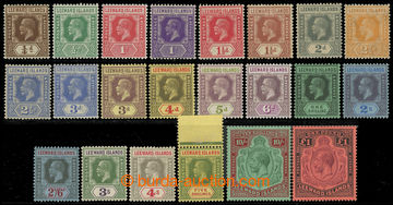 216444 - 1921-1932 SG.58-80, Jiří V., ¼P - £1, takřka kompletní