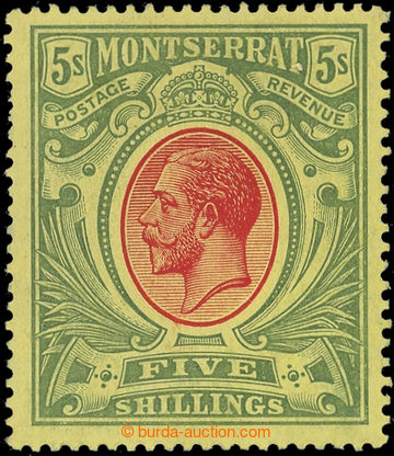 216453 - 1914 SG.48, George V., 5Sh red / green on yellow paper, wmk 