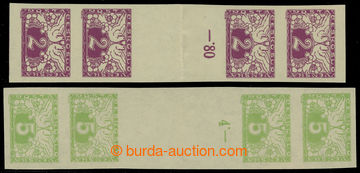 216531 - 1919 Pof.S1Ms(4), S2Ms(4), 2h violet (folded) and 5h green u