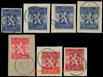 216611 - 1918 Pof.SK1-2, value 10h - 1x stamp. + 3 pcs of on cut-squa