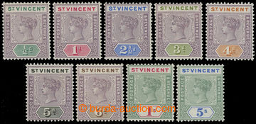 216681 - 1899 SG.67-75, Victoria ½P - 5Sh, complete set of 9 stamps,