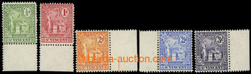 216684 - 1907-1908 SG.94-98, Allegory ½P - 3P, complete set of 5 sta