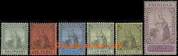 216694 - 1901-1906 SG.127-132, Britain ½P - 5Sh, complete set of 6 s