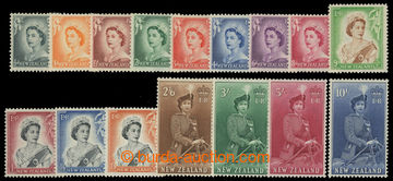 216740 - 1953-1959 SG.723-736, Elizabeth II., ½P - 10Sh, complete se