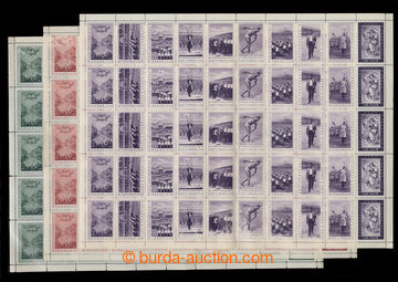 216761 - 1938 SOKOL / X. Sokol festival, 3 pcs of complete 50-stamps 