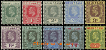 216810 - 1907-1913 SG.59-68, Edward VII. ½P - 5Sh, complete set 10 s