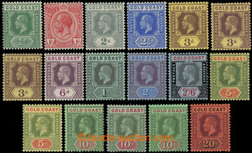 216811 - 1913-1921 SG.71-84, Jiří V., ½P - 20Sh, kompletní sestav