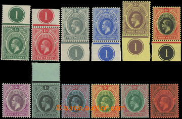 216845 - 1912 SG.45-56, Jiří V. ½P - £1, kompletní řada 12 zn.,