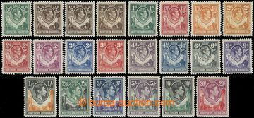 216850 - 1938-1952 SG.25-45, George VI. ½P - 20Sh, complete set of 2