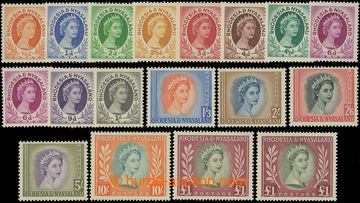 216859 - 1954-1956 SG.1-16, Elizabeth II., ½P - £1, complete set of