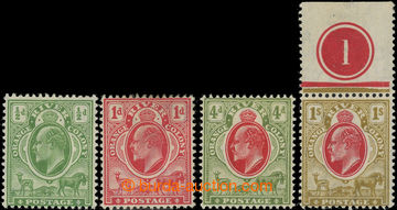 216905 - 1905-1909 SG.148-151, Edward VII. ½P - 1Sh, complete set, v