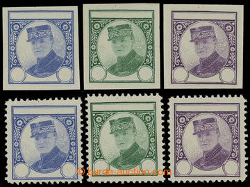 216973 -  PLATE PROOF  refused stamp design Štefánik, comp. of 3 im