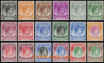217024 - 1948-1952 SG.16-30, George VI. 1C - $5, complete set of 18 s