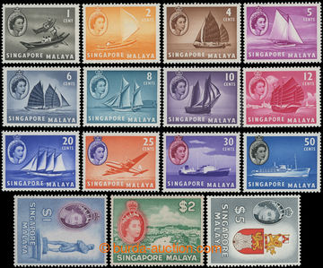 217025 - 1955-1959 SG.38-52, Alžběta II. - Motivy, 1C - $5, komplet