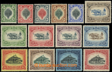 217029 - 1912 SG.1-14, Motives 1C - $5, complete set of 14 stamps, wm