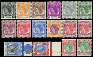 217054 - 1954-1957 SG.28-43, Alžběta II. - Palmy 1C - $5, kompletn