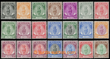 217057 - 1950-1956 SG.128-148, Sultan Jusuf 1C - $5, complete set, wm