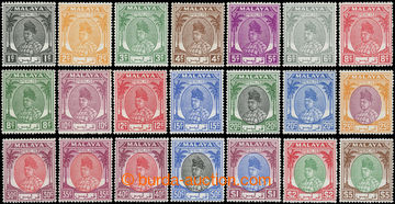 217064 - 1951-1955 SG.7-27, Rádža Syed Putra - Palmy 1C - $5, kompl