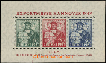 217088 - 1949 BIZONE / Mi.Bl.1, miniature sheet Fair Hannover; superb