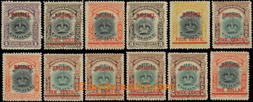 217106 - 1906 SG.11-22, Crown 1C - $1, complete set of 12 stamps; hin