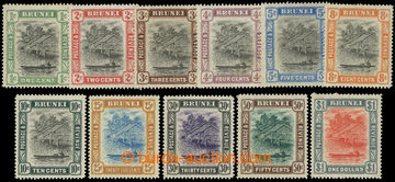 217108 - 1907-1910 SG.23-33, Brunei River 1C - $1, complete set of 11