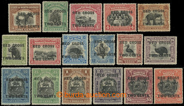 217137 - 1918 SG.214-234, overprint issue Motives 1C+2C - $10+2C, com