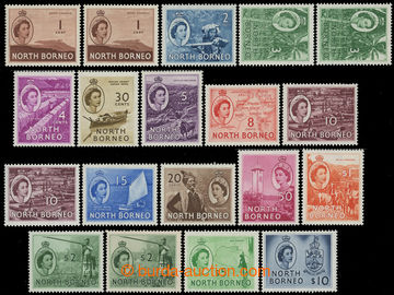 217144 - 1954-1959 SG.372-386, Alžběta II., Motivy 1C - $10, komple