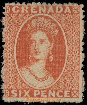 217305 - 1863 SG.9, Viktorie Chalon Head  6P oranžová (vermilion); 